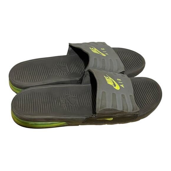 Nike Air Max Camden Slide Sandals Gray Volt Green Men's Size 13 Comfort Slides - Picture 4 of 8